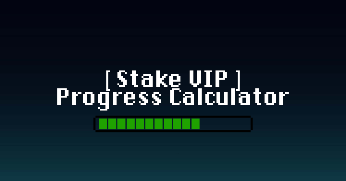 Stake VIP Progress Percentage Calculator for Rank-Up Tracking